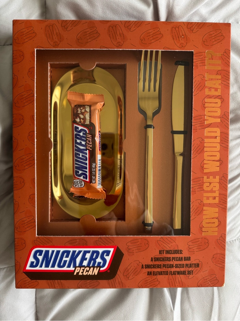 Snickers Pecan Promotional Gift Set Box - Brown & Gold Accents